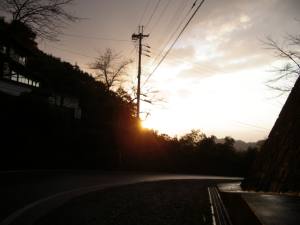 夕焼けの摺針峠
